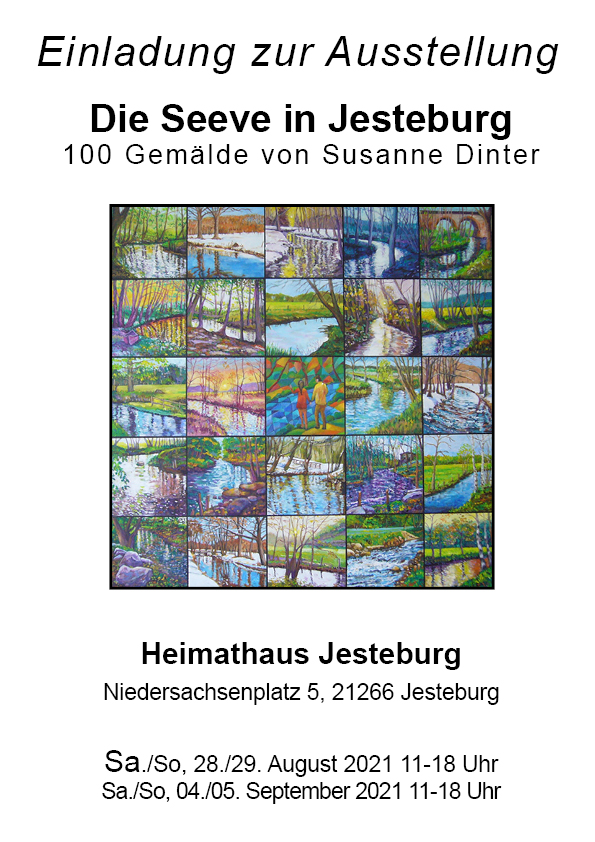 Einladung zur Ausstelllung 100 Seevebilder von Susanne Dinter im Heimathaus Jestburg